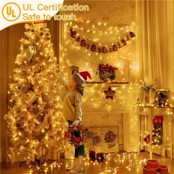 Outdoor Christmas Lights 328FT 1000LED Fairy Lights Warm White Remote Timer - Picture 6 of 7